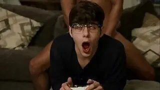 Gay sucks cock of friend and hard fucks bareback