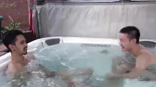 Asian twink tugs himself